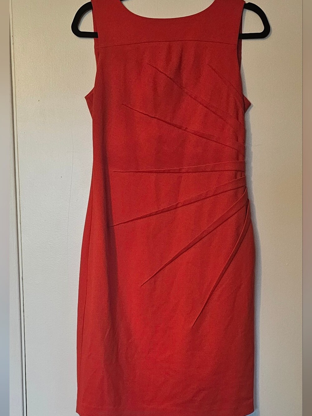 Calvin Klein Orange Starburst Pleated Sheath Dress